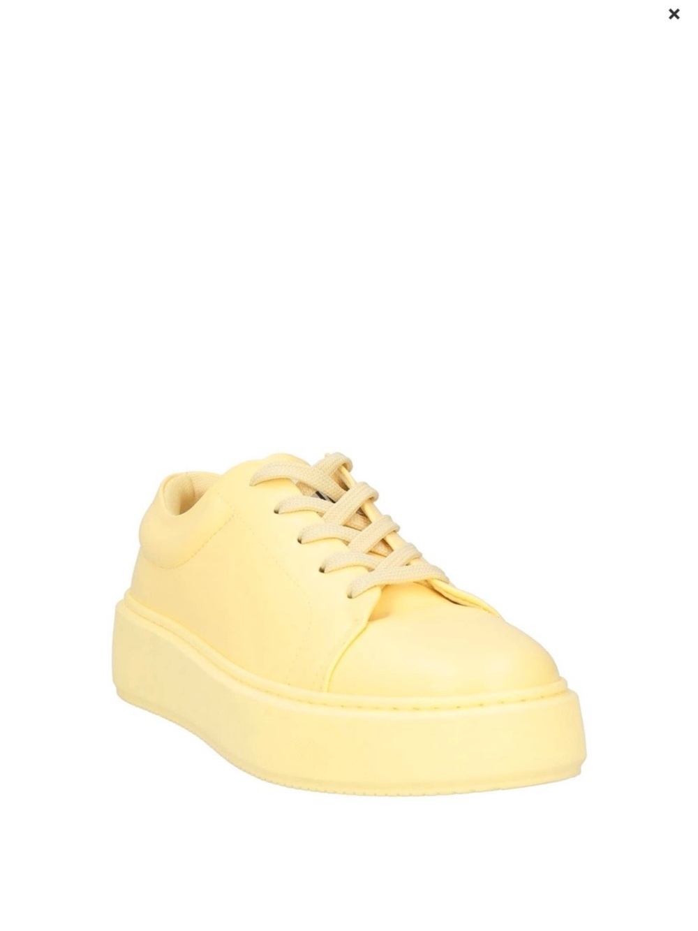 NWT GANNI Women’s Platform Lace-Up Sneakers in Pale Yellow